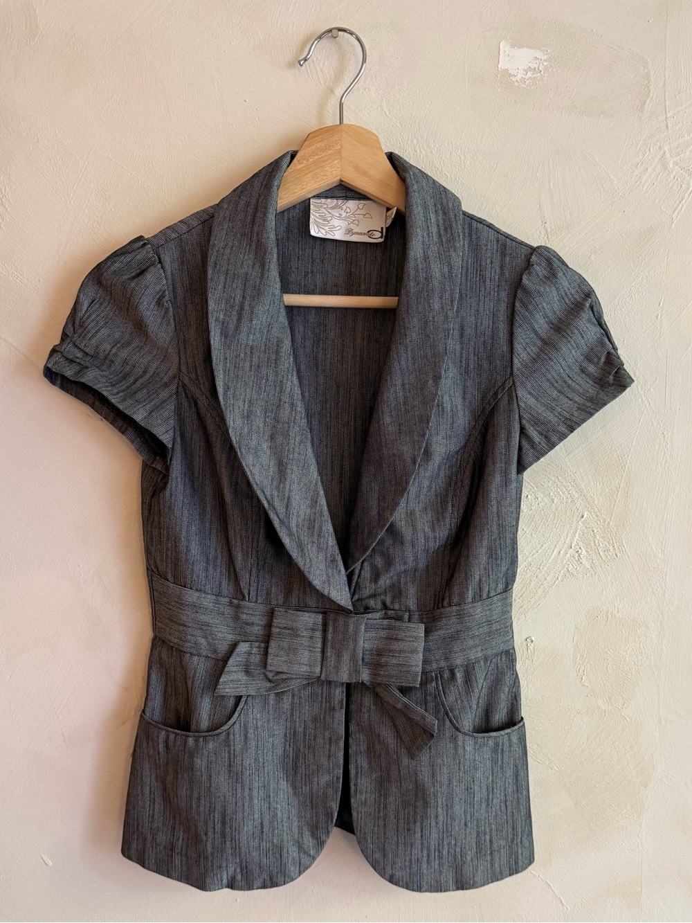 Dynamite | 2000s Bow Waist Puff Sleeve Blazer Top | Y2K | Size XS